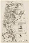 CORONELLI, VICENZO MARIA. Two engraved gores picturing Japan,